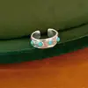 Anel Aberto Circular em Resina, Estilo Nicho High-End, Joia Minimalista de Metal para Declaração de Moda