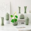 Vaso de Cerâmica Verde Retrô Shumen Decoração de Design para Casa Sala de Estar Mesa Arranjo de Flores Luxo Leve Sensação de Alto Padrão