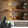 Luz nocturna controlada por luz enchufable GY279, estilo mochila delgado y redondo, luz nocturna con sensor de alto brillo regulable para mesita de noche y baño