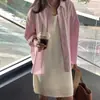 2026 Nuevo Estilo Chic Coreano Primavera Temprana y Otoño Estilo Coreano Simple Rayas Holgada Manga Larga Camisa para Mujer