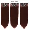 Extensiones de cabello clip-in set de 7 piezas, 16 clips, extensiones de cabello largas, pelucas de fibra sintética, no requiere red para el cabello, set de 7 piezas al por mayor