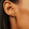 Pendientes colgantes de plata S925 con forma de estrella Bamang con diseño geométrico de viento y hebilla de oreja, con forma de estrella y diamante cuadrado.