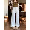 Jeans de Talle Alto de Talla Grande Micro-acampanados para Mujer Primavera y Verano chica rellenita Cuerpo en Forma de Pera Holgados Adelgazantes Pierna Recta Pantalones de Pierna Ancha