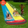 Novo escorregador aquático inflável de PVC para três pessoas, brinquedo de prancha de surf com spray de água para gramado externo, pai e filho, fabricante original