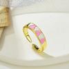 Anillo unisex con apertura triangular geométrica y gota de aceite de color dorado y cobre, tendencia europea y americana, anillo creativo con forma de dedo vivo