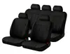 Fundas de Asiento Universales Estilo Comercio Exterior con Diseño de Rayas Verticales y Acolchado Alado, Modernas, Exquisitas y Cómodas, Juego de 9 Piezas para Automóviles de Cinco Plazas
