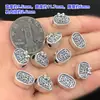 Plata pura s999 Retro Nafu Agujero Grande cuentas separadas Cuentas de Cubo Cuerda de Mano trenzada Pulsera Collar Accesorios DIY hechos a mano