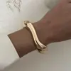 Diseño de Moda Transfronterizo Pulsera de Resorte Irregular Exagerada Ola Metal Ins Brillo Ancho Pulsera Moda