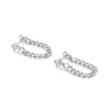 Pendientes de Borla con Cadena de Zirconia Incrustada, Diseño Personalizado, Baño de Oro Real en Latón, Venta Caliente Transfronteriza Europea y Americana, Pendientes para Mujer