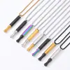 Collar de Respiración para Meditación de Color Empalmado en Acero Inoxidable Colgante de Silbato Herramienta Desmontable de Aromaterapia para Dejar de Fumar Respiración para Meditación