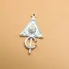 Pendente Triangular Redondo de Liga de Metal Árabe do Oriente Médio Transfronteiriço Pendente em Relevo Colar Geométrico DIY Acessórios para Mala