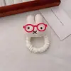 Diadema de Pelo de Felpa Estilo Coreano con Orejas de Conejo, Gafas Lindas, Pasador de Conejito, Diadema, Nueva Banda de Goma Versátil para el Cabello, Tocado
