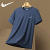 Camiseta de Seda de Hielo Transfronteriza para Hombre Deportiva de Manga Corta Talla Grande Cuello Redondo para Correr Velocidad Ropa Suelta Manga Corta Verano Delgada