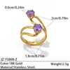 Anillo de Acero Inoxidable con Circonita Cúbica Diseño Hueco Anillo Abierto Lujo Ligero Sensación de Alta Gama Anillo para el Dedo Índice Moda Joyería para Manos de Acero de Titanio para Mujeres