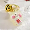 Nuevo llavero de oso rico en gelatina exquisito lindo colgante acrílico galvanizado accesorios de bolsa regalo venta al por mayor