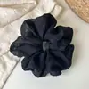 Scrunchie vintage de rede com bolinhas estilo francês para rabos de cavalo baixos, elegante e suave para o cabelo, elástico grande