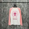 Versión Correcta Cro CH Algodón Puro de Alta Calidad Camiseta de Manga Larga Estampada para Hombre y Mujer Venta al por Mayor Artículos en Stock Venta al por Mayor Europea Americana Explosivo