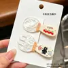 Original Nuevo Tenedor Cuchara Acrílico Pasador para el Cabello Lindos Animalitos Pequeños Clip para Flequillo Lateral Estilo Celebridad de Internet