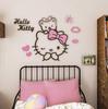 Hello kitty gato pegatina de pared caricatura pegatina de pared acrílica habitación de niña habitación de niños decoración de pared