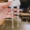 Pendientes de Pin de Plata s925 Dongdaemun 2024 Nueva Llegada Estilo Colgante Texturizado Celebridad de Internet Ins Borla Pendientes de Perla de Lujo Ligero
