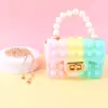 Bolso Bandolera para Niñas Bolso de Mano Bolso de Perlas Billetera de Silicona Estilo Burbuja Pequeño Chanel Bolso con Cadena Pequeño Bolso de Hombro para Mujeres