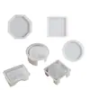Amapola DIY Pegamento de Cristal Resina Yeso Redonda Cuadrada Octagonal Posavasos Base de Almacenamiento Molde de Silicona