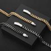 Suministro transfronterizo de AliExpress moda europea y americana quilla de roca acero de titanio pulsera de hombre cadena redonda hacia adelante y hacia atrás collar