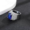 Anillo de moda europeo y americano diamante completo moderno hiphop anillo de circón para hombre anillo entrega de una pieza