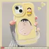 Boneca A-Dai Xiaoxin é Adequada para Capa de Celular Apple 17 Pro Max iPhone 15 Suporte Duplo 16 Desenho Animado Fofo 14