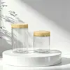 En stock: Botellas transparentes de boca ancha de 56 dientes/68 dientes/89 dientes, tarro de crema de 250 g con tapa transparente de borde dorado, material de embalaje para mascarilla capilar de 500 g