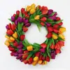 Guirlanda de Tulipas Artificiais Estilo Primavera Transfronteiriça, Guirlanda para Decoração de Casa Pendurada na Porta, Enfeite de Feriado de Natal Guirlanda de Videira Pendurada na Parede