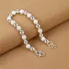 Artículos genuinos pulsera de cuentas redondas de moda chapada en cobre y plata pulsera para mujer pulsera simple joyería transmisión en vivo comercio electrónico suministro de fábrica venta al por mayor