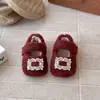 Zapatos de Princesa para Niña con Pedrería y Piel 2026 Invierno Zapatos de Algodón y Piel Lindos Suaves Adorables para Bebé Niña Mocasines Elegantes
