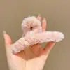 Presilha de Garra de Pelúcia Marrom com Laço para Mulheres, Novo Modelo 2026, Presilha Shark de Alta Qualidade para Penteados, Acessório de Cabelo