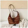 Bolso de hombro de lunares estilo coreano, elegante, de lujo ligero, versátil, bolso de axila de gran capacidad, bolso nicho de gamuza para madre e hijo