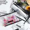Bolsa con cierre hermético esmerilada con estampado de pollos, estuche para lápices, bolsa de almacenamiento con cordón para diadema elástica, bolsa simple para empaquetar calcetines y ropa interior