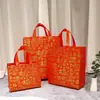 Bolsas de Tecido Não Tecido Laminado Vermelho em Estoque, Sacolas de Presente Festivas para Ano Novo, Aniversário, Chá de Casa Nova, Sacolas de Embalagem Espessadas Atacado