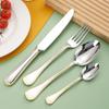 304 Amazon Vajilla Occidental Transfronteriza Hotel Cuchillo para Bistec y Tenedor Acero Inoxidable Tenedor y Cuchara para Postre Juego de 24 Piezas