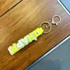 Chaveiro Transparente Versátil Feliz com Pingente de Tira de Couro Pulseira de PVC Acessório de Chaveiro Acessório de Boneca Cordão