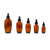 Frasco de Vidro Marrom para Óleo Essencial Frasco Conta-gotas Frasco de Essência Frasco de Solução Original Frasco Vazio Reembalado Frasco Cosmético Frasco de Óleo Essencial para Cuidados com os Cabelos