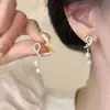 Presilhas de Orelha Estilo Coreano Sem Furo, Brincos com Design Estiloso para Mulheres, Presilhas de Osso da Orelha com Borboleta e Pérola de Franja Longa, Alto Padrão