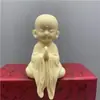 Talla en Madera de Ciprés Adornos de Pequeño Monje Zen Sereno y de Mirada Lejana Mirando a la Distancia Madera de Boj Decoración para el Hogar Escritorio de Escritorio