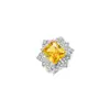Anillos de Piedras Preciosas de Colores de Venta Caliente en Transmisión en Vivo de Tiktok para Mujeres, Estilo Europeo y Americano, Anillos de Diamante Imitación Brillantes de Lujo, Fabricante de Joyería en Stock