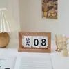 Calendario del Año 2026 Calendario de Hojas de Madera Creativo INS Calendario Perpetuo de Madera Decoración de Escritorio