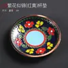 Posavasos para Taza de Té Kung Fu Cloisonné Portavasos para Ceremonia del Té Portamaceta de Color Esmalte Mesa de Burbujas Secas Portaté de Cobre Esterilla de Té Metal