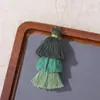Colgante de borla tricolor estilo vintage minimalista para manualidades, hilo de algodón, accesorio estilo antiguo Hanfu, bolsa para teléfono móvil, pequeño adorno