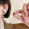 Pendientes de Calabaza Maillard Ojo de Tigre para Mujer, Pendientes Vintage de Gama Alta para Otoño e Invierno, Nuevos Accesorios para Orejas de Diseño de Nicho Estilo Chino