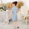 Vestido cheongsam para niña nuevo vestido de verano niña pequeña vestido de princesa occidental traje Tang para niños vestido hanfu