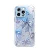 Estilo Ins Chica Dulce Lazo Manzana 15 Pro Funda de Teléfono Soñadora iPhone 17 Acabado de Resina Suave al Tacto para Mujeres