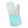 Guantes de algodón y silicona con aislamiento térmico para ollas, traje de sarga con puntos de color, guantes con aislamiento térmico para microondas, nuevos guantes de silicona